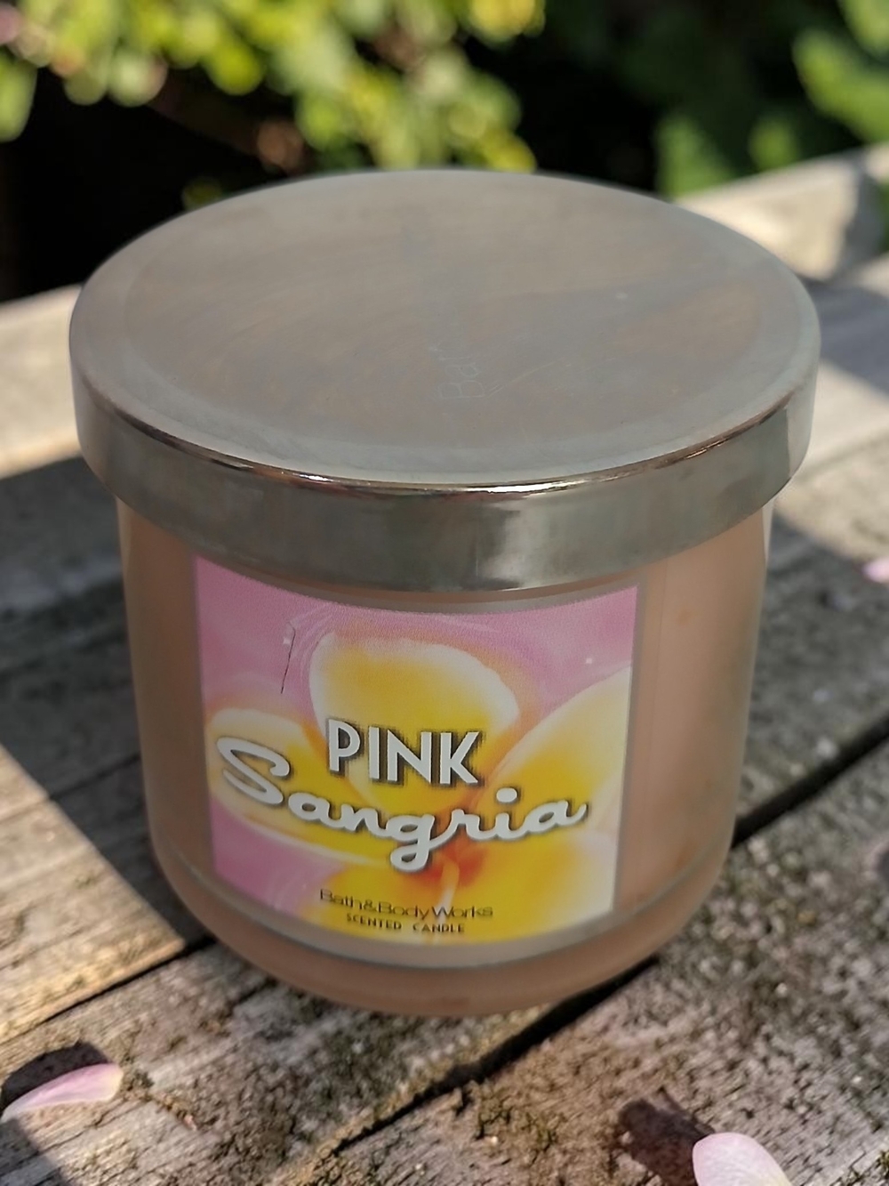 Bath & Body Works Pink Sangria Jar Candle - Pink and Yellow